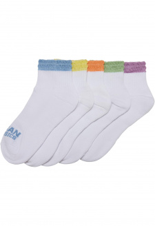 Colored Lace Cuff Socks 5-Pack summercolor