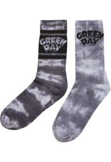 Green Day Tie Die Socks 2-Pack black/white
