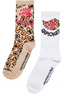 Ramones Leo Socks 2-Pack leo aop/offwhite