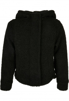Girls Short Sherpa Jacket black