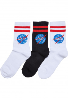 NASA Insignia Socks Kids 3-Pack white/black