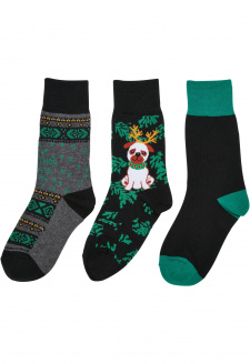 Christmas Dog Socks Kids 3-Pack multicolor