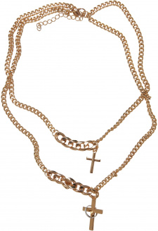 Various Chain Cross Necklace gold