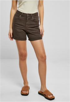 Ladies Colored Strech Denim Shorts brown