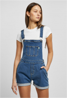 Ladies Organic Short Dungaree clearblue washed