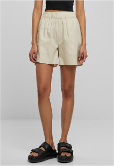Ladies Linen Mixed Shorts softseagrass