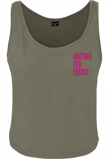 Ladies Waiting For Friday Box Tank olive