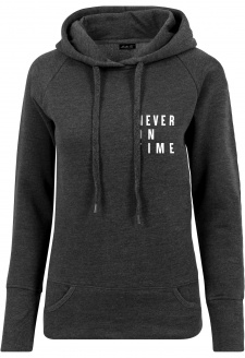 Ladies Never On Time  Hoody charcoal