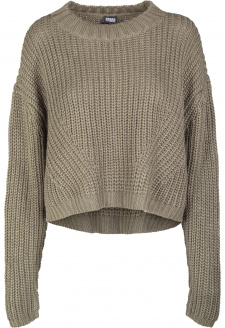 Ladies Wide Oversize Sweater olive