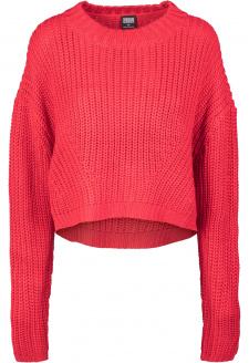 Ladies Wide Oversize Sweater fire red