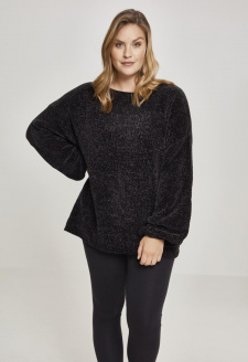 Ladies Oversize Chenille Sweater black