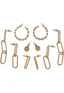Various Chain Earring 5-Pack gold