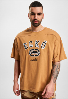 Společnost Ecko Unltd. Hnědé tričko Boxy Cut