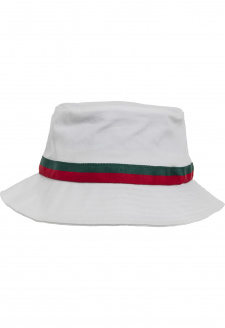 Stripe Bucket Hat white/firered/green