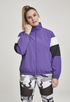 Ladies 3-Tone Crinkle Track Jacket ultraviolet/blk/wht