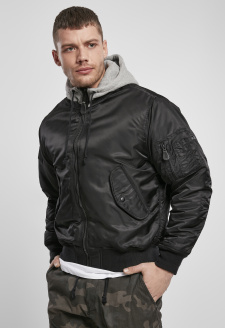Hooded MA1 Bomber Jacket blk/gry