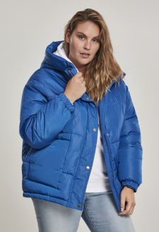 Ladies Oversized Hooded Puffer royal