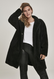 Ladies Oversized Sherpa Coat black