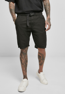 Straight Leg Chino Shorts with Belt black