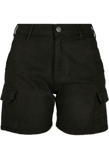 Ladies High Waist Cargo Shorts black