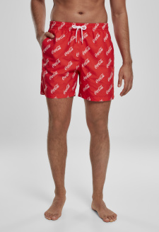 Coca Cola Logo AOP Swimshorts red