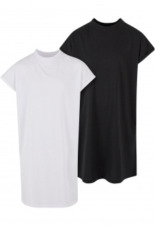 Dívčí šaty Turtle Extended Shoulder - černé+bílé