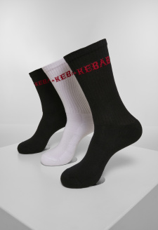 Kebabové ponožky 3-balení černá/bílá