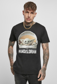 Dětské tričko s logem Yoda Mandalorian, černé