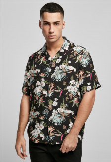 Viskózová košile AOP Resort Blacktropical
