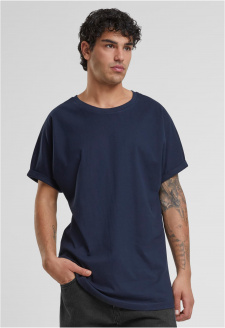 Pánské tričko Long Shaped Turnup - modré