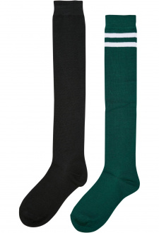 Dámské vysokoškolské ponožky 2-balení černá/jaspisová