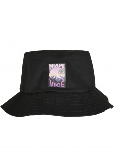 Miami Vice Print Bucket Hat černý