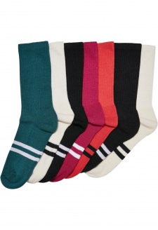 Ponožky s dvojitým proužkem 7-balení zimní barvy