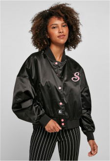 Dámská začátečnická saténová College Jacket černá