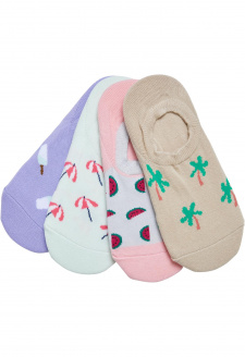 Neviditelné letní ponožky z recyklované příze 4-balení vícebarevné