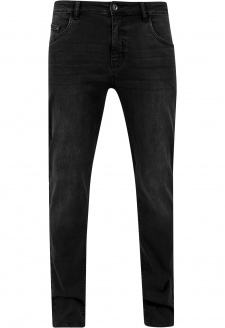 Strečové džínové kalhoty černé seprané