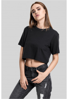 Dámské krátké oversized tričko černé barvy