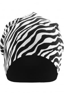 Čepice Beanie - zebra/černá