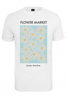 Dámské tričko z květinového trhu bílé