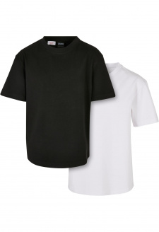 Chlapecké těžké oversized tričko 2-balení bílá+černá