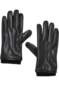 Základní rukavice ze syntetické kůže černé