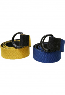 Easy D-Ring Belt Kids 2-Pack černá/královská+černá/žlutá