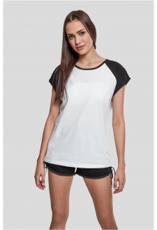 Dámské kontrastní raglánové tričko bílo/černé