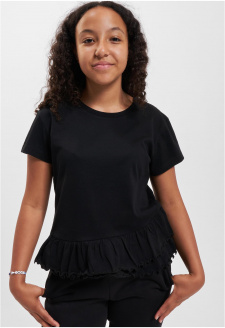 Dívčí organické tričko Volant černé