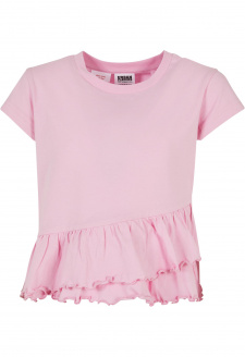 Dívčí organické tričko Volant dívčí růžové