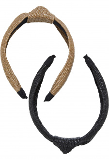 Braid Bast Headband 2-Pack černá/béžová