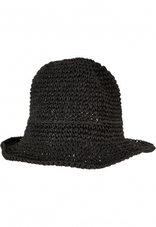 Braid Bast Bucket Hat černý
