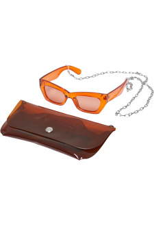 Sluneční brýle s popruhem a pouzdrem - oranžové