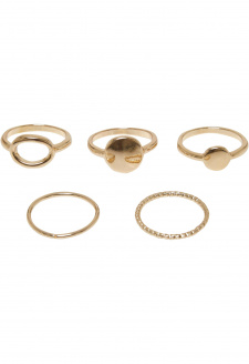 Prsteny 5-Pack - zlaté barvy