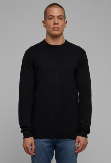 Pletený svetr s výstřihem černý